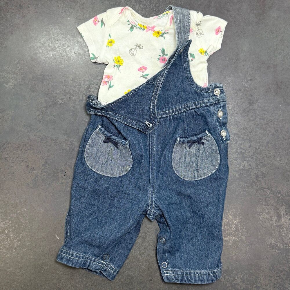 Denim Overall 3M Set Class Club Baby + Carter’s Bodysuits Outfit